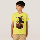 Dark Pumpkin Reaper – Creepy Halloween Skeleton Ar T-shirt (Voorkant volledig)