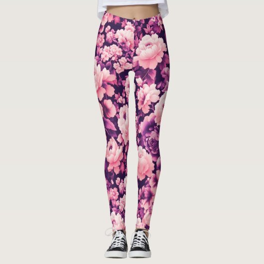 Dark Purperflower Leggings (Voorkant)
