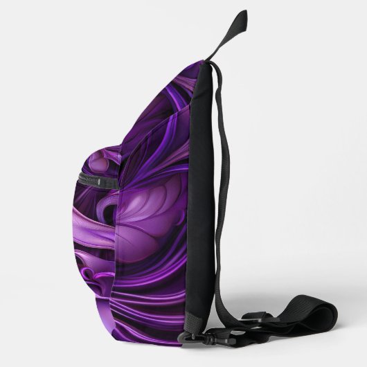 DARK PURPLE ABSTRACT SWIRLS SLING BAG (Rechts)