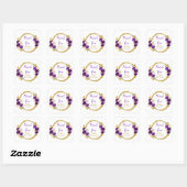 Dark Purple and Gold Elegant Flowers Sweet Sixteen Vierkante Sticker (Vel)