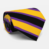 Dark purple and golden yellow stripes stropdas (Opgerold)