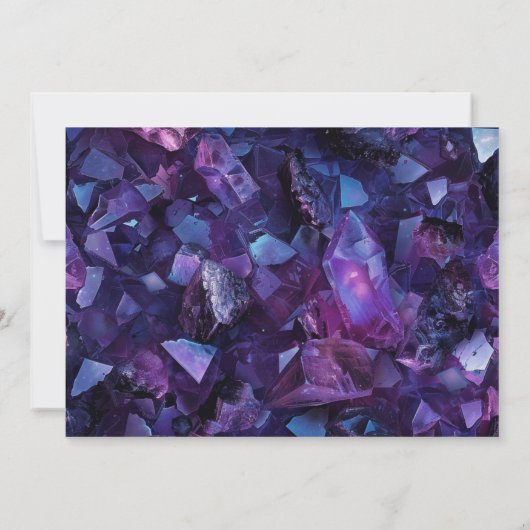 Dark Purple Boho Witch Crystals Black Wedding Save The Date (Achterkant)