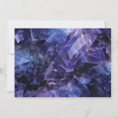 Dark Purple Boho Witch Crystals Black Wedding Save The Date (Achterkant)