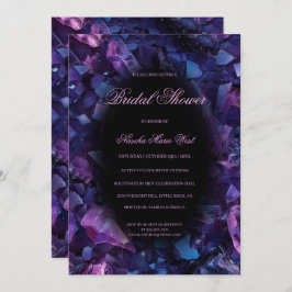 Dark Purple Boho Witch Crystals Bridal Shower Kaart