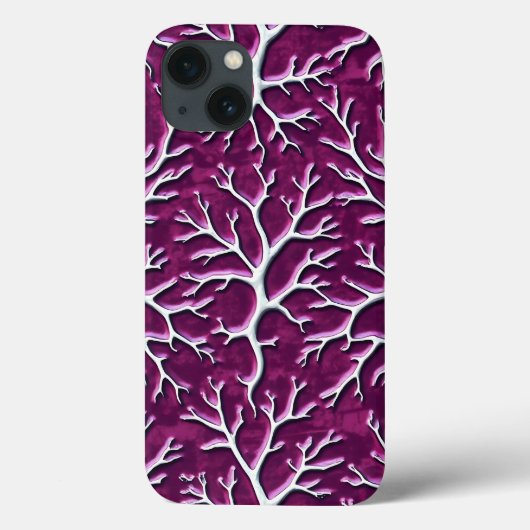 Dark Purple Branch iPhone Case Artistic Style (Achterkant)