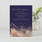 Dark Purple Bridal Shower Invitation Kaart (Staand voorkant)