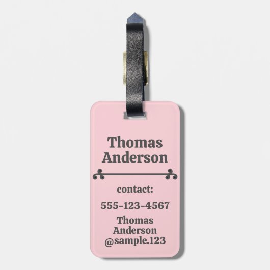 Dark Purple Color Combination Bagagelabel (Achterkant verticaal)