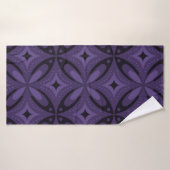 Dark Purple Colored Retro Pattern Badhanddoek (Badhanddoek)