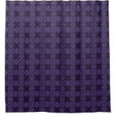 Dark Purple Colored Retro Pattern Douchegordijn (Voorkant)