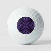 Dark Purple Colored Retro Pattern Golfballen (Voorkant)
