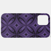 Dark Purple Colored Retro Pattern iPhone Hoesje (Achterkant horizontaal)