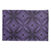 Dark Purple Colored Retro Pattern Kussensloop (Achterkant)