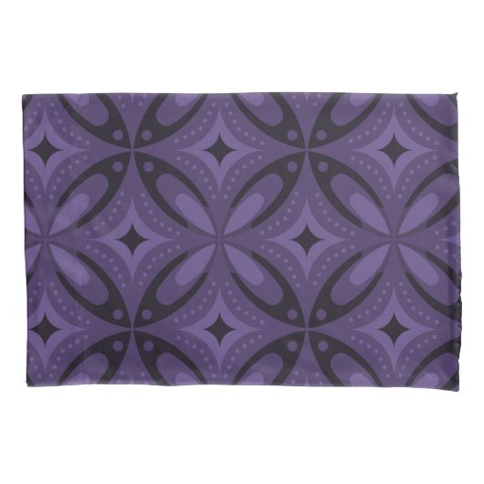 Dark Purple Colored Retro Pattern Kussensloop (Voorkant)