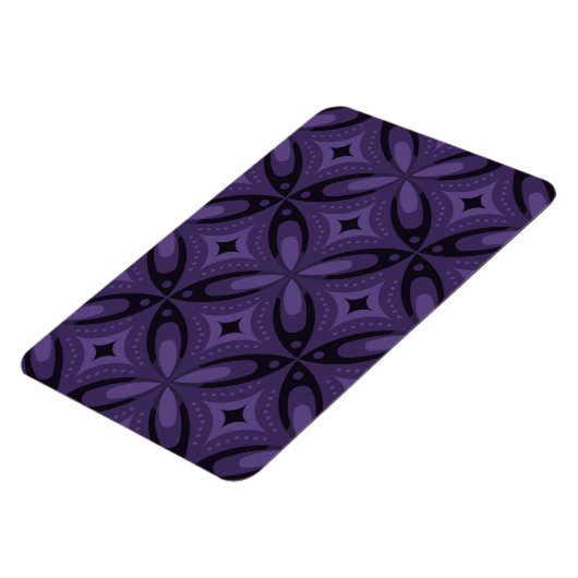 Dark Purple Colored Retro Pattern Magneet (Linkerzijde)