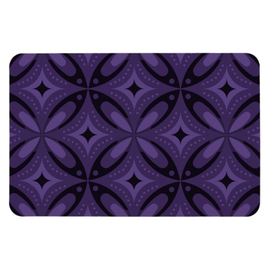 Dark Purple Colored Retro Pattern Magneet (Horizontaal)