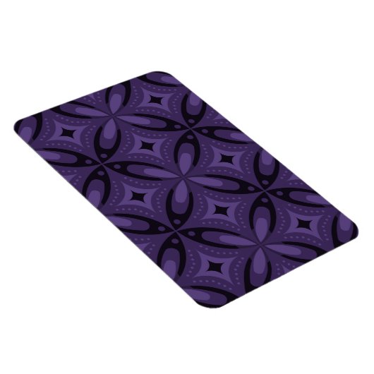 Dark Purple Colored Retro Pattern Magneet (Rechterzijde)
