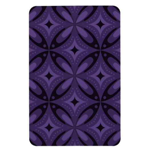 Dark Purple Colored Retro Pattern Magneet (Verticaal)