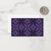 Dark Purple Colored Retro Pattern Notitiekaartje (Voorkant / Achterkant in situ)