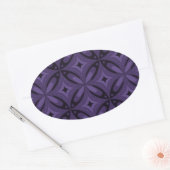 Dark Purple Colored Retro Pattern Ovale Sticker (Envelop)