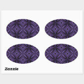 Dark Purple Colored Retro Pattern Ovale Sticker (Vel)