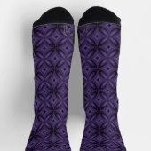 Dark Purple Colored Retro Pattern Sokken (Top)