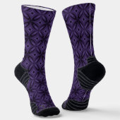 Dark Purple Colored Retro Pattern Sokken (Gebogen)