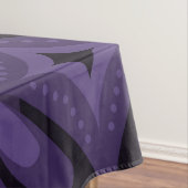 Dark Purple Colored Retro Pattern Tafelkleed (Voorbeeld)