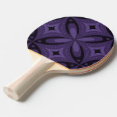 Dark Purple Colored Retro Pattern Tafeltennisbatje (Voorkant Gekanteld)