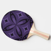 Dark Purple Colored Retro Pattern Tafeltennisbatje (Zijkant)