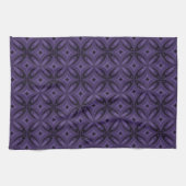 Dark Purple Colored Retro Pattern Theedoek (Horizontaal)