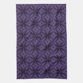 Dark Purple Colored Retro Pattern Theedoek (Verticaal)