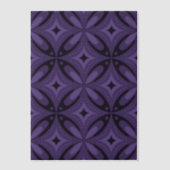 Dark Purple Colored Retro Pattern Vellum Uitnodigingen (Voorkant)