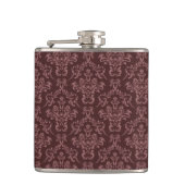 Dark Purple Damask Pattern Heupfles (Voorkant)