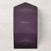 Dark Purple Fine Art Floral Elegant Wedding All In One Uitnodiging (Buitenkant)