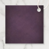 Dark Purple Fine Art Floral Elegant Wedding Bedankjes Labels (Achterkant)