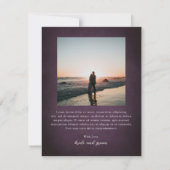 Dark Purple Fine Art Floral Elegant Wedding Bedankkaart (Achterkant)