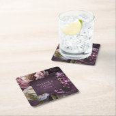 Dark Purple Fine Art Floral Elegant Wedding Kartonnen Onderzetters (Insitu)