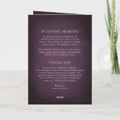 Dark Purple Fine Art Floral Elegant Wedding Programma (Achterkant)
