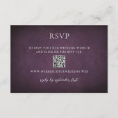 Dark Purple Fine Art Floral Elegant Wedding RSVP Kaartje (Voorkant)