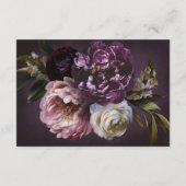 Dark Purple Fine Art Floral Elegant Wedding RSVP Kaartje (Achterkant)