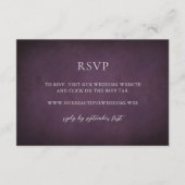 Dark Purple Fine Art Floral Elegant Wedding RSVP Kaartje (Voorkant)