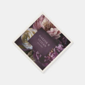 Dark Purple Fine Art Floral Elegant Wedding Servet (Hoek)