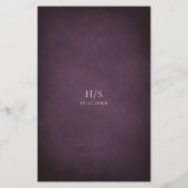 Dark Purple Fine Art Floral Wedding Menu (Achterkant)