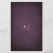 Dark Purple Fine Art Floral Wedding Menu (Achterkant)
