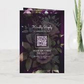 Dark Purple Floral Mason Jar QR Code Moody Wedding (Achterkant)