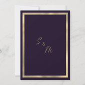 Dark purple gold luxury glitter drip Save the Date Kaart (Achterkant)