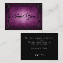 Dark purple Gothic AlternativeHalloween wedding Notitiekaartje