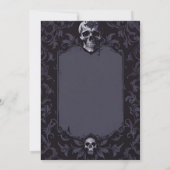 Dark Purple Gothic Boho Floral Skull Wedding Kaart (Achterkant)