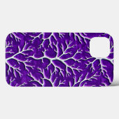 Dark Purple iPhone Case with Vein Texture (Achterkant (horizontaal))