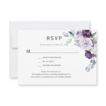 Dark Purple, Lavender Peony, White Rose Floral